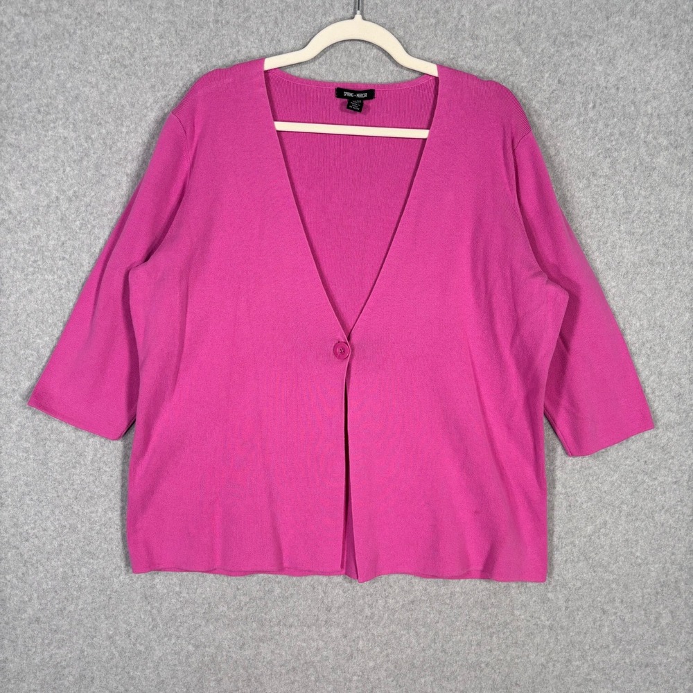 Spring Mercer Cardigan‎ Sweater XXL Pink Cotton Artsy Feminine Romantic Classic